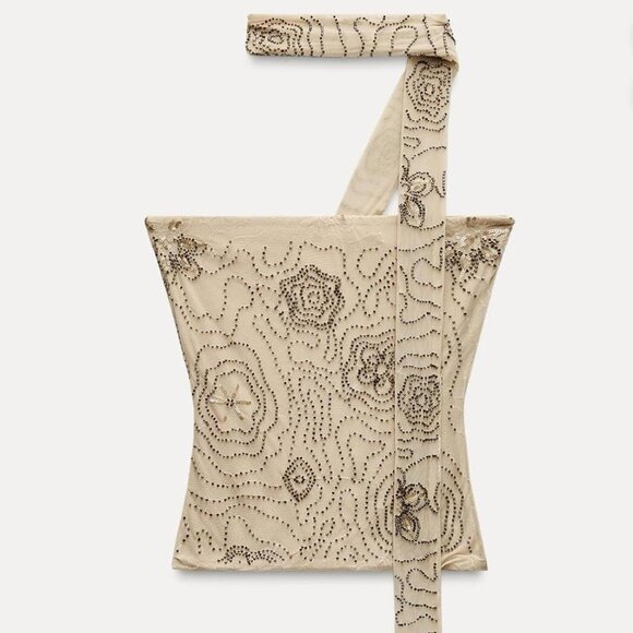 Zara beaded tulle top NWT - Picture 3 of 5